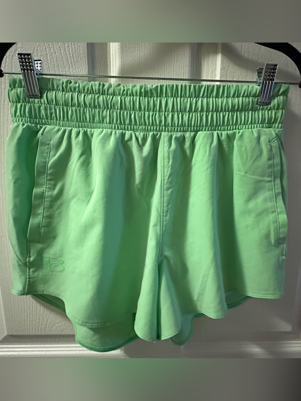 Under Armour Mint Green Elastic-Waist Athletic Shorts